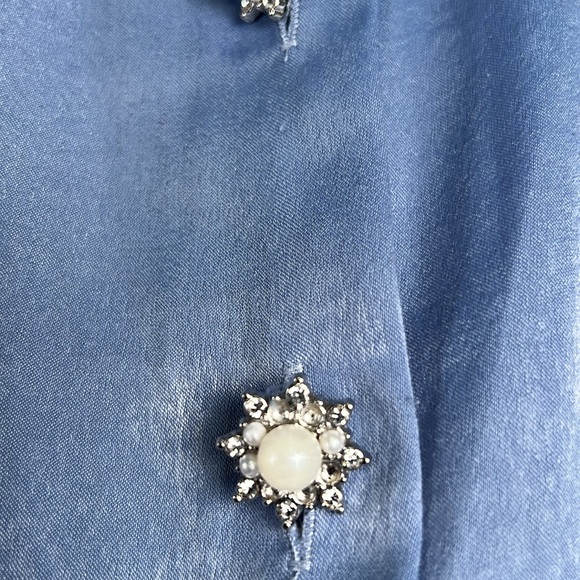 Zara Blouse with Crystal/Pearl embellishments large MN119 - Picture 3 of 6